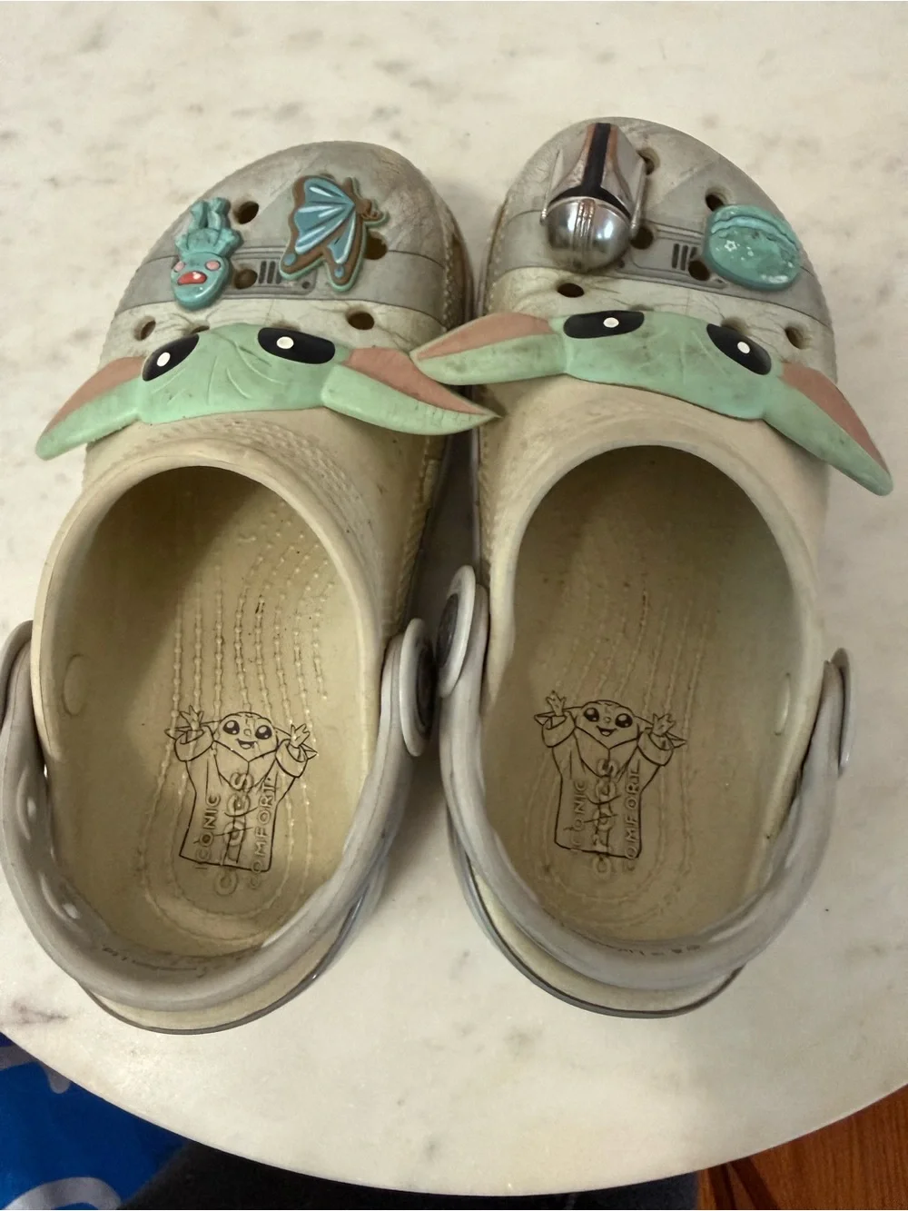 Crocs Kids Star Wars Grogu Baby Yoda Classic Clogs Grey Green Size C12